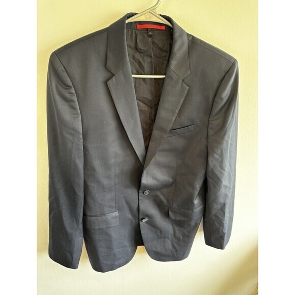 Hugo Boss Supernavy super130 Blazer Mens 38R Navy Blue Lined Wool